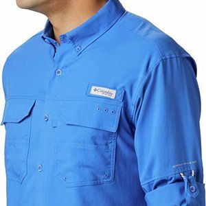 🆕Columbia Men's Blood and Guts III Long Sleeve Woven Shirt, XL-Vivid Blue, NWT
